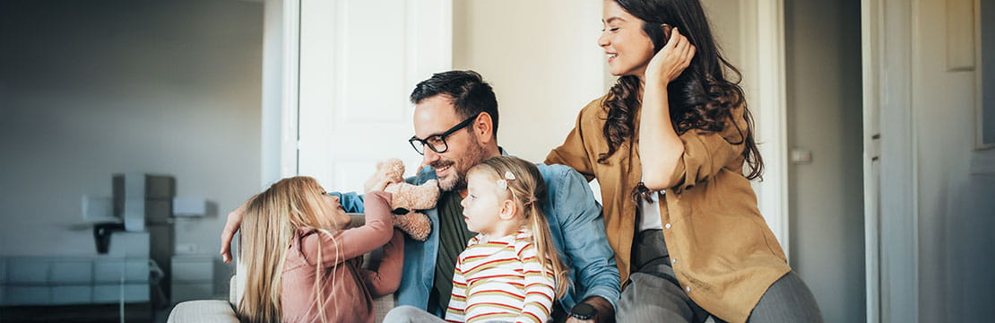 A happy family.